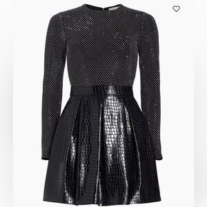 Alice + OliviaChara Crocodile-Embossed Faux Leather Minidress S 6 Read Descripti